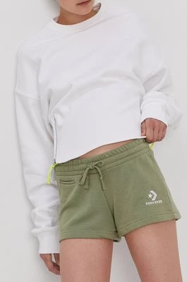 Zdjęcie produktu Converse Szorty damskie kolor beżowy gładkie medium waist