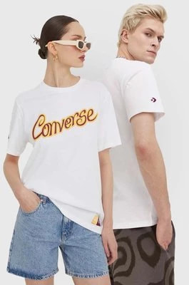 Zdjęcie produktu Converse t-shirt bawełniany Converse x Wonka kolor biały z nadrukiem