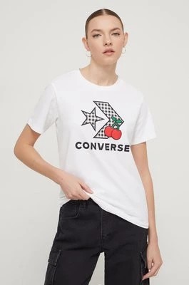 Zdjęcie produktu Converse t-shirt bawełniany damski kolor biały