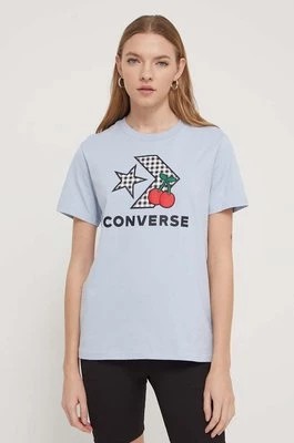 Zdjęcie produktu Converse t-shirt bawełniany damski kolor niebieski