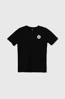 Zdjęcie produktu Converse t-shirt bawełniany dziecięcy kolor czarny z nadrukiem