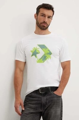 Zdjęcie produktu Converse t-shirt bawełniany kolor beżowy z nadrukiem 10026417-A02