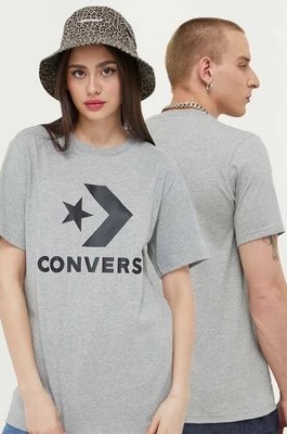 Zdjęcie produktu Converse t-shirt bawełniany kolor szary z nadrukiem