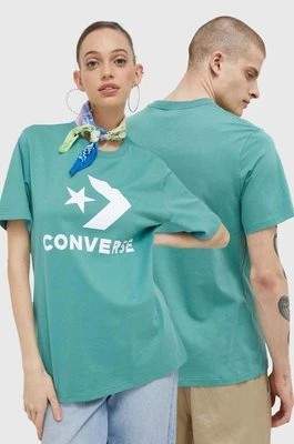 Zdjęcie produktu Converse t-shirt bawełniany kolor turkusowy z nadrukiem