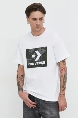 Zdjęcie produktu Converse t-shirt bawełniany męski kolor biały z nadrukiem