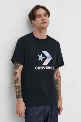 Zdjęcie produktu Converse t-shirt bawełniany męski kolor czarny z nadrukiem