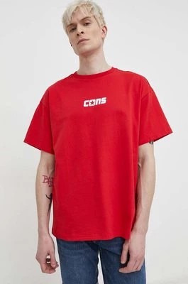 Zdjęcie produktu Converse t-shirt bawełniany męski kolor czerwony z nadrukiem
