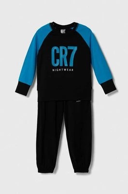 Zdjęcie produktu CR7 Cristiano Ronaldo piżama bawełniana dziecięca kolor czarny wzorzysta