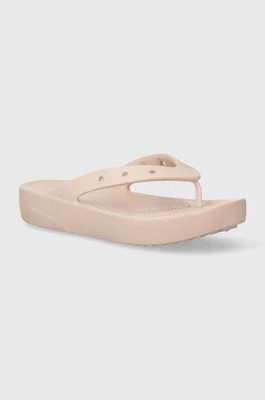 Zdjęcie produktu Crocs japonki Classic Platform Flip damskie kolor różowy na płaskim obcasie 207714