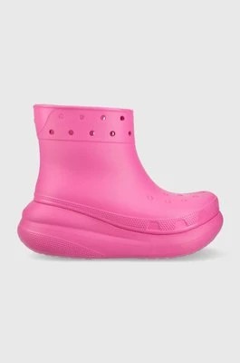 Zdjęcie produktu Crocs kalosze Classic Crush Rain Boot damskie kolor różowy 207946