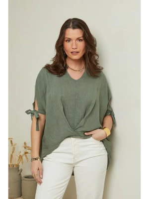 Zdjęcie produktu Curvy Lady Lniana koszulka w kolorze khaki rozmiar: 48/50