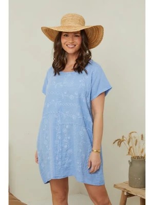 Zdjęcie produktu Curvy Lady Lniana sukienka w kolorze błękitnym rozmiar: 40/42