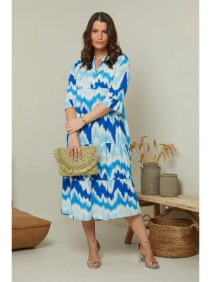 Zdjęcie produktu Curvy Lady Sukienka w kolorze niebieskim ze wzorem rozmiar: 48/50