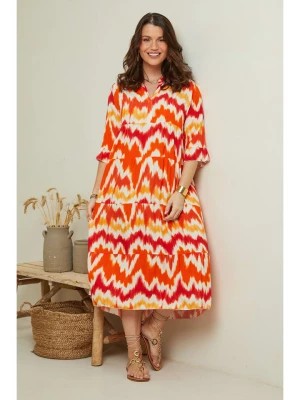 Zdjęcie produktu Curvy Lady Sukienka w kolorze pomarańczowym ze wzorem rozmiar: 44/46