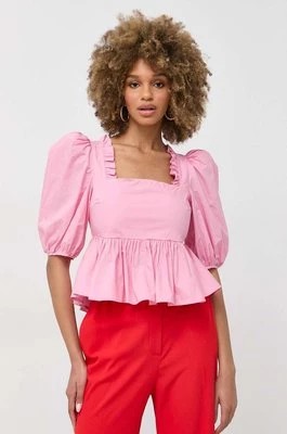 Zdjęcie produktu Custommade bluzka bawełniana Darine damska kolor różowy gładka