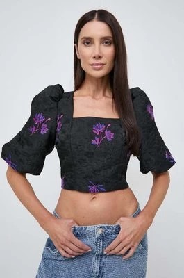 Zdjęcie produktu Custommade bluzka Saia damska kolor czarny wzorzysta 999442258