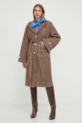 Zdjęcie produktu Custommade płaszcz z domieszką wełny kolor brązowy przejściowy oversize