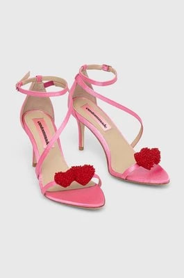 Zdjęcie produktu Custommade sandały Amy Satin Heart kolor różowy 000401098