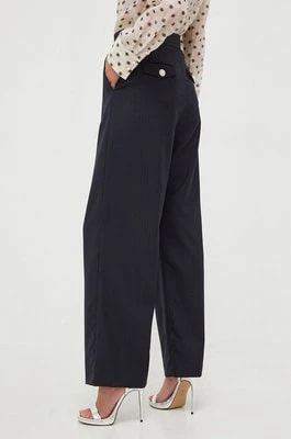 Zdjęcie produktu Custommade spodnie wełniane kolor granatowy szerokie high waist