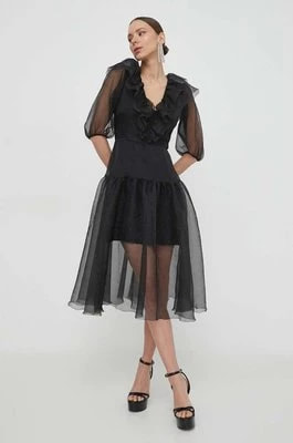 Zdjęcie produktu Custommade sukienka Jaquelina kolor czarny midi rozkloszowana 999344483