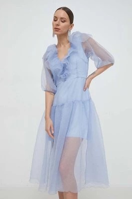 Zdjęcie produktu Custommade sukienka Jaquelina kolor niebieski midi rozkloszowana 999344483