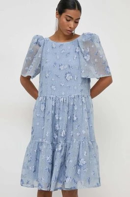 Zdjęcie produktu Custommade sukienka Jamina kolor niebieski mini rozkloszowana 999395482