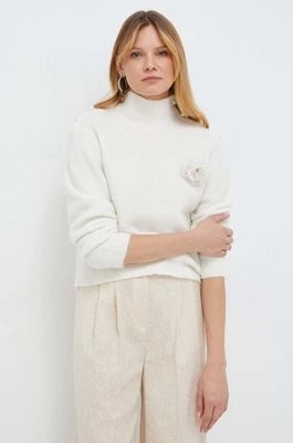 Zdjęcie produktu Custommade sweter wełniany Tone damski kolor beżowy ciepły z półgolfem 999289363