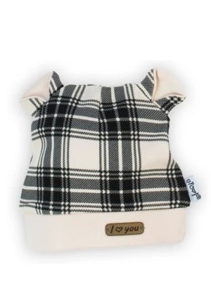 Zdjęcie produktu Czapka bawełniana niemowlęca w kratkę czarna Nicol