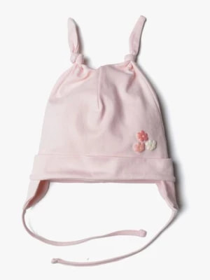 Zdjęcie produktu Czapka niemowlęca wiązana dla dziewczynki - różowa 5.10.15.