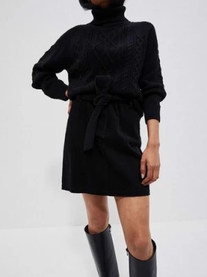 Zdjęcie produktu Czarna bawełniana sztruksowa spódnica damska Moodo