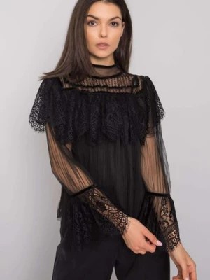 Zdjęcie produktu Czarna bluzka damska z koronką OCH BELLA