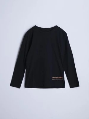 Zdjęcie produktu Czarna bluzka z długim rękawem i kontrastowymi napisami - unisex - Limited Edition