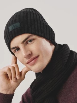 Zdjęcie produktu Czarna czapka zimowa męska OCHNIK