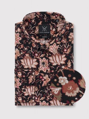 Zdjęcie produktu Czarna koszula męska w kwiatowy print Pako Lorente
