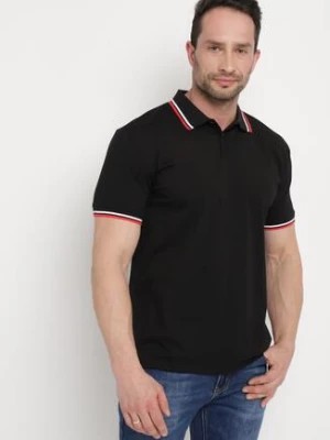 Zdjęcie produktu Czarna Koszulka o Fasonie Polo z Guzikami Timarie