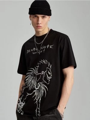 Zdjęcie produktu Czarna koszulka oversize z nadrukiem Death Note House