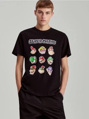 Zdjęcie produktu Czarna koszulka z nadrukiem Super Mario House
