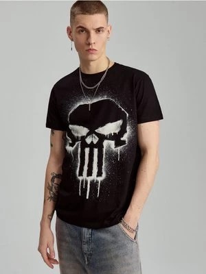 Zdjęcie produktu Czarna koszulka z nadrukiem The Punisher House