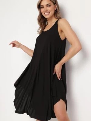 Zdjęcie produktu Czarna Rozkloszowana Sukienka z Bawełny Tesaxelle