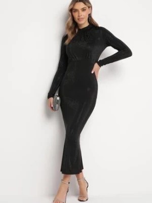 Zdjęcie produktu Czarna Sukienka Maxi w Połyskujące Ćwieki Sablette