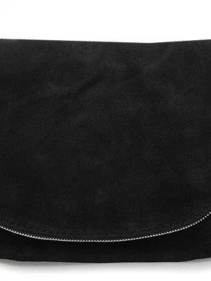 Zdjęcie produktu Czarna vera pelle zamszowa torebka skórzana listonoszka czarny Merg