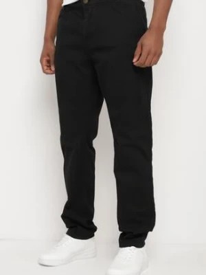 Zdjęcie produktu Czarne Bawełniane Spodnie Regular z Kieszeniami Anrodea
