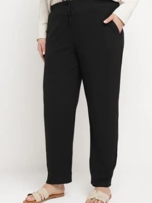 Zdjęcie produktu Czarne Casualowe Spodnie z Elastyczną Gumką w Pasie z Wsuwanymi Kieszeniami Mousesa