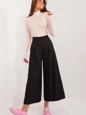 Zdjęcie produktu Czarne eleganckie spodnie damskie typu culotte Italy Moda