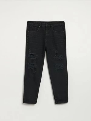 Zdjęcie produktu Czarne jeansy loose fit z przetarciami House