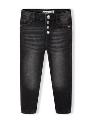 Zdjęcie produktu Czarne jeansy o wąskim kroju skinny z kieszeniami dla dziewczynki Minoti