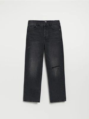 Zdjęcie produktu Czarne jeansy wide leg z dziurami House