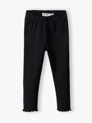 Zdjęcie produktu Czarne legginsy dla dziewczynki prążkowane Minoti