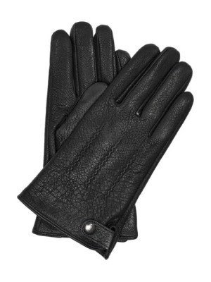 Zdjęcie produktu Czarne ocieplane skórzane rękawiczki męskie OCHNIK