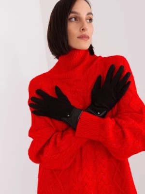 Zdjęcie produktu Czarne rękawiczki damskie z funkcją dotykową Wool Fashion Italia